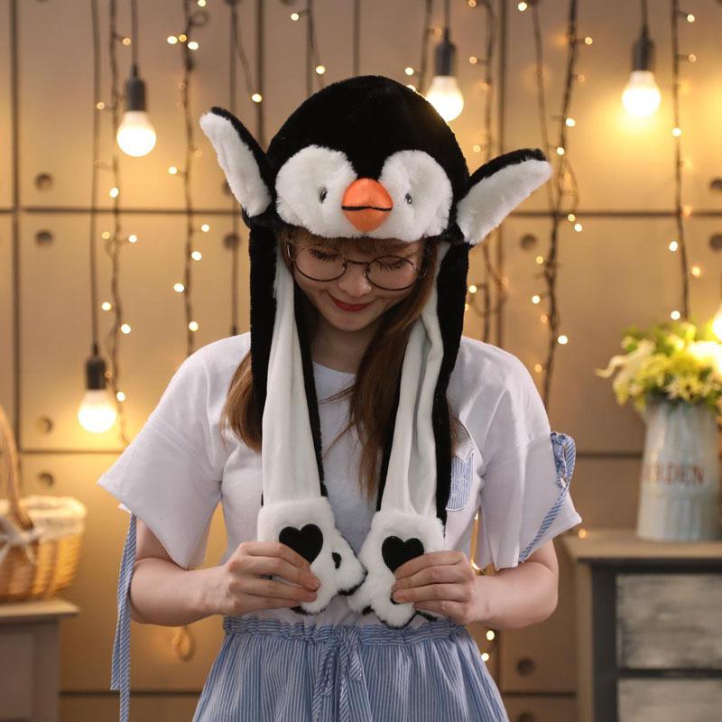 Festival Party Dress Plush Rabbit Hats Glowing Pikachu Ears Adult Children Funny Cute Stitch Moving Ears Cap Polyester
