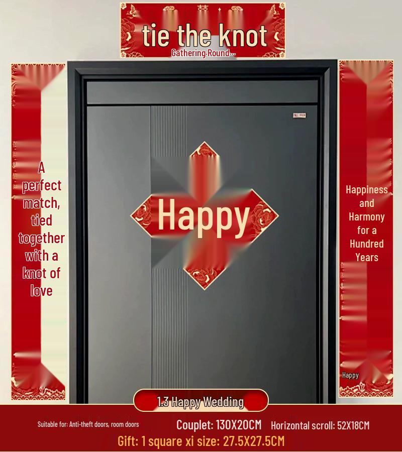 Brudgums lantliga bröllop Glada kupletter & Brudens ankomst Dörr Dubbel lycka Dekorationer