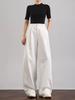 Spring/Summer 2026 Tall Women's White Wide-Leg High-Waisted Casual Suit Pants