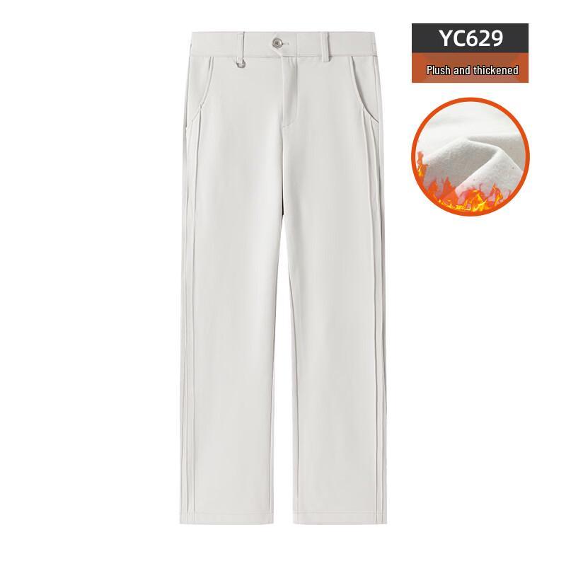 Langdeng Men s Fleece-Lined Straight Casual Pants 2XL (90CM)
