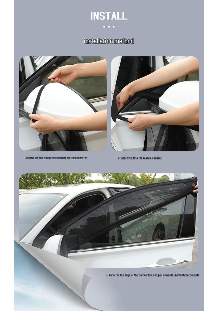 Car Door Mosquito Screen Mesh: Insect-Proof Sunshade for Windows