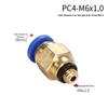 Metric PC4-M6x1 Push-to-Connect Air Compressor Fitting CN Plug (adapter Included)