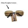 Men's Glass Lens Sunglasses Metal Frame Street Trend Personalized Sunglasses Transparent Lenses