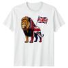 Union Jack Lion T-Shirt British Great Britain & UK Flag Football Tee Adults
