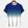 Simple Graphic T-shirt Men's Clothing Color Gradient 3D Print T-shirt Harajuku Clothing Men's And Women's Fashion T-shirt Tops
