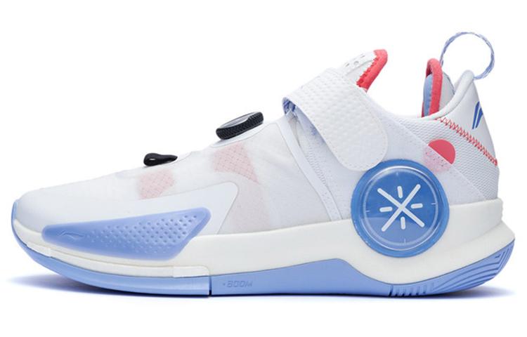 Li Ning Wade Fission 7 V2 Нескользящие, Износостойкие, Дышащие Низкие Баскетбольные Кроссовки Мужские Стандартные Белые ABPR047-1 41