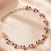 18k Gold Cherry Crystal Bracelet - Exquisite Light Luxury Stainless Steel Women's Jewelry