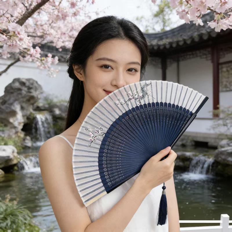 Chinese Hanfu Dance Fan: Retro Folding Qipao Fan for Men & Women