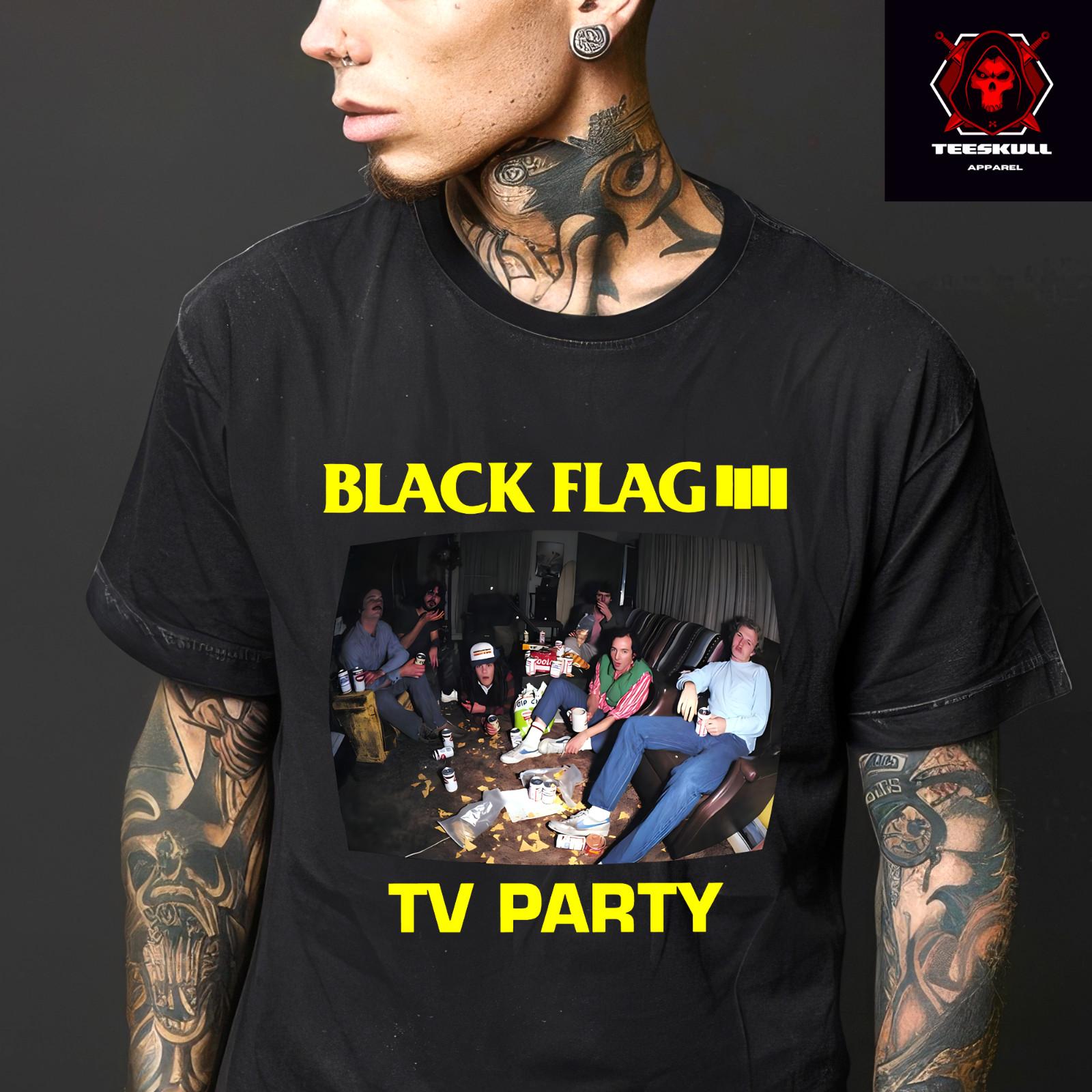 26 Black Flag TV Party Punk Rock 70s Band Unisex Heavy Cotton T-SHIRT S-3XL Unisex T-Shirt XL