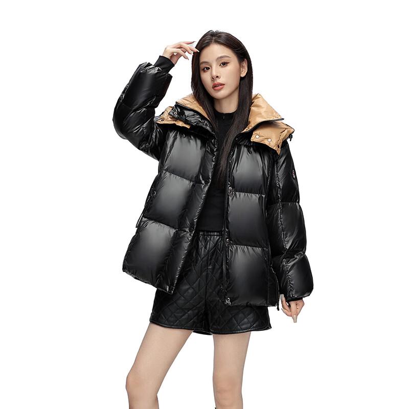 YAYA Women's 2024 Autumn/Winter Mid-Length Hooded Down Jacket