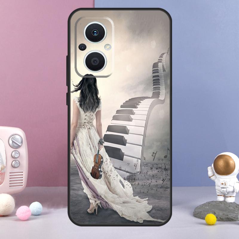 Violin Piano Funda For OPPO Reno 8 Lite 11F 12F 13F 14F 10 11 12 13 14 Pro OPPO Find X9 X5 X6 X8 Pro Case