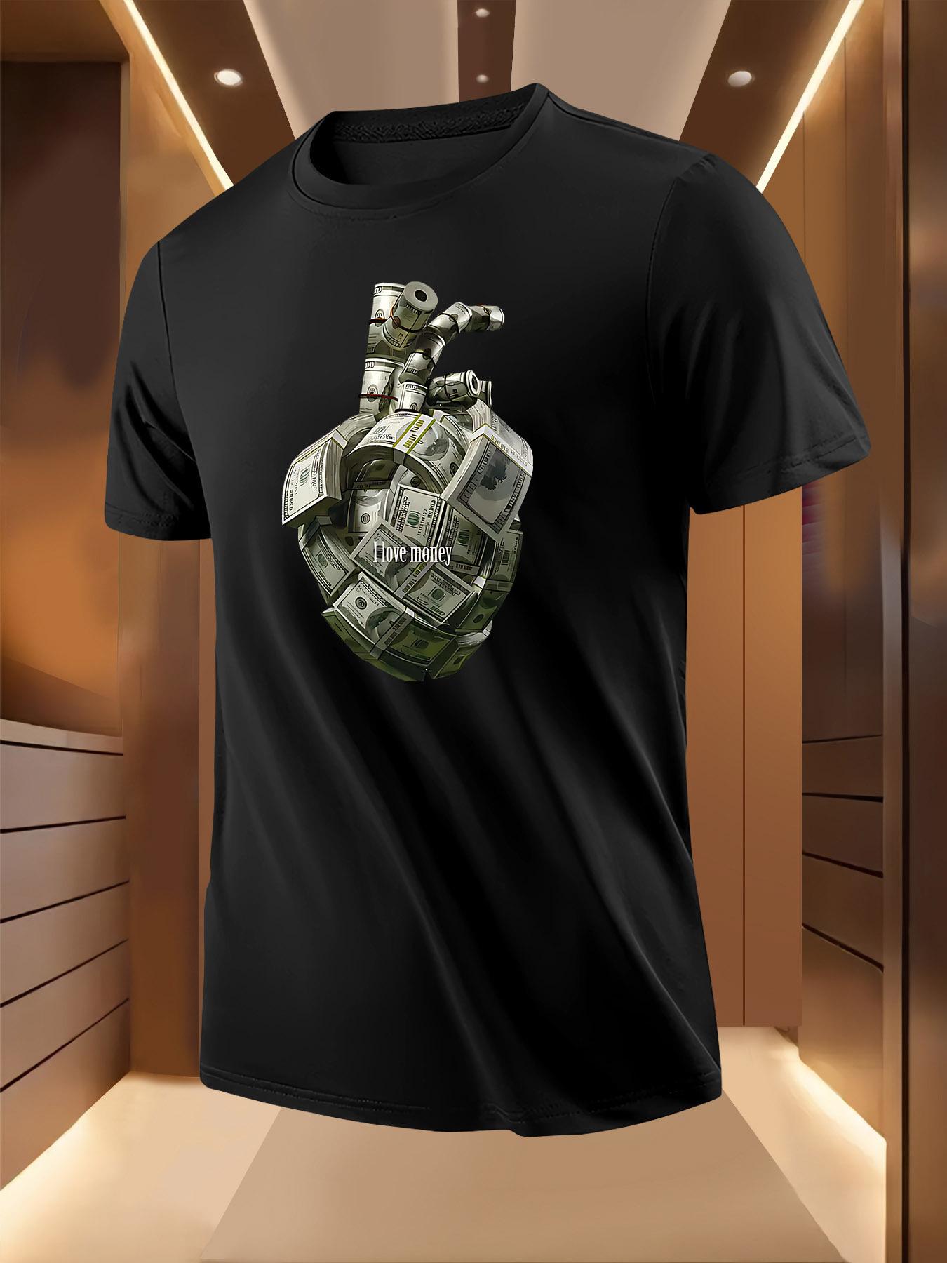 Graphic Tshirt Graphic Tshirt - Dollar Heart Grenade Prin... XXXXL