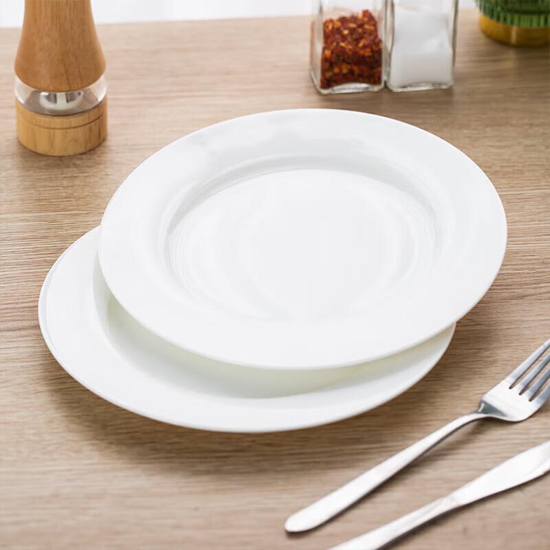 Deshangyuan Pure White Ceramic Dinner Plate Set
