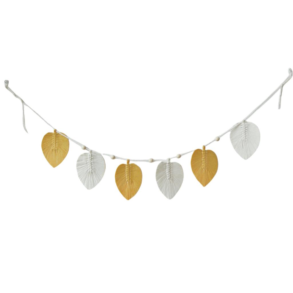 Wall Hanging Boho Handmade Cotton Rope Leaf Tapestry Macrame Wall Decor for Living Room Bedroom Minimalist Home Decoration 140cm