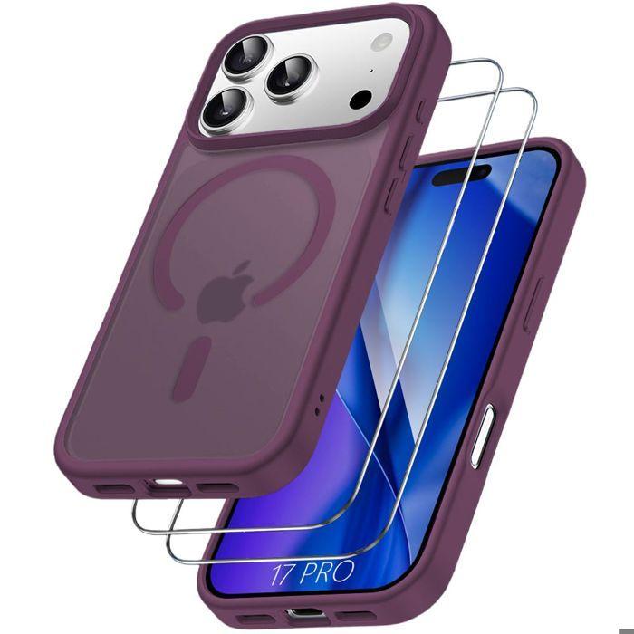 Coque de protection - BOOLING - iPhone 17 Pro - Antichoc - Anneau Magnétique - Verres Trempés
