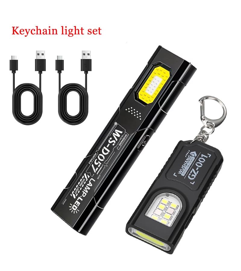 Security flashing work light warning light strong light mini portable outdoor maintenance emergency EDC flashlight knife cap cli