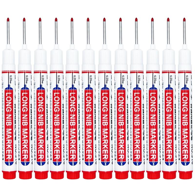 12 Stück Hochleistungs-Präzisions-Tieflochmarker - Verlängerte Spitze für Holzbearbeitung, Kunststoff, technische Zeichnungen, Architekturpläne