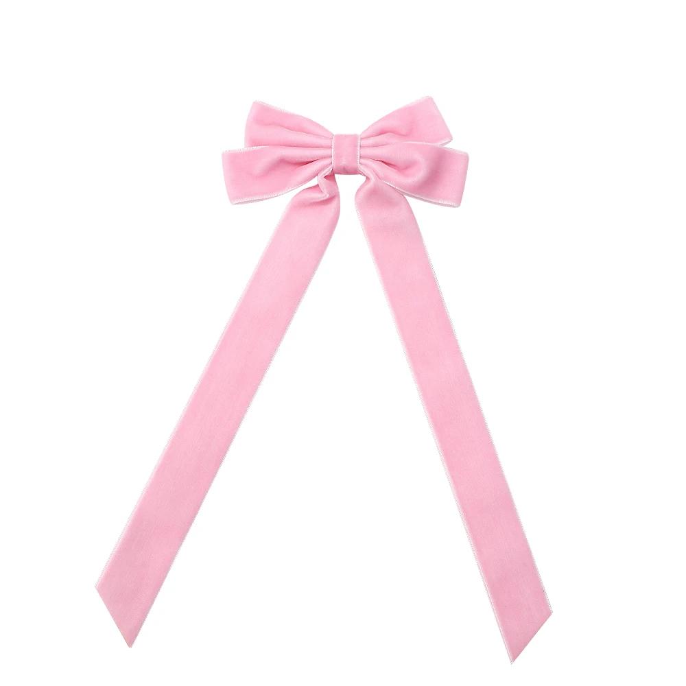 Vintage Big Large Velvet Bow Hairpins Barrettes For Women Girls Wedding Long Ribbon Korean Hair Clip Hairgrip Hair Accessories