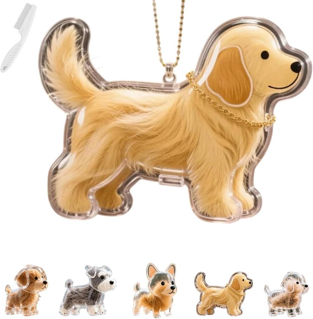 6 ks přívěsků na klíče s chlupy domácích mazlíčků, přívěsek na klíče na památku s kočičí/psí srstí, průhledný akrylový přívěsek ve tvaru kočky, kapsle pro uložení, dárek k narozeninám pro milovníky domácích mazlíčků