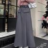 Gray Pleated High-Waist A-line Slimming Skirt for Women – Spring/Summer 2026 Collection
