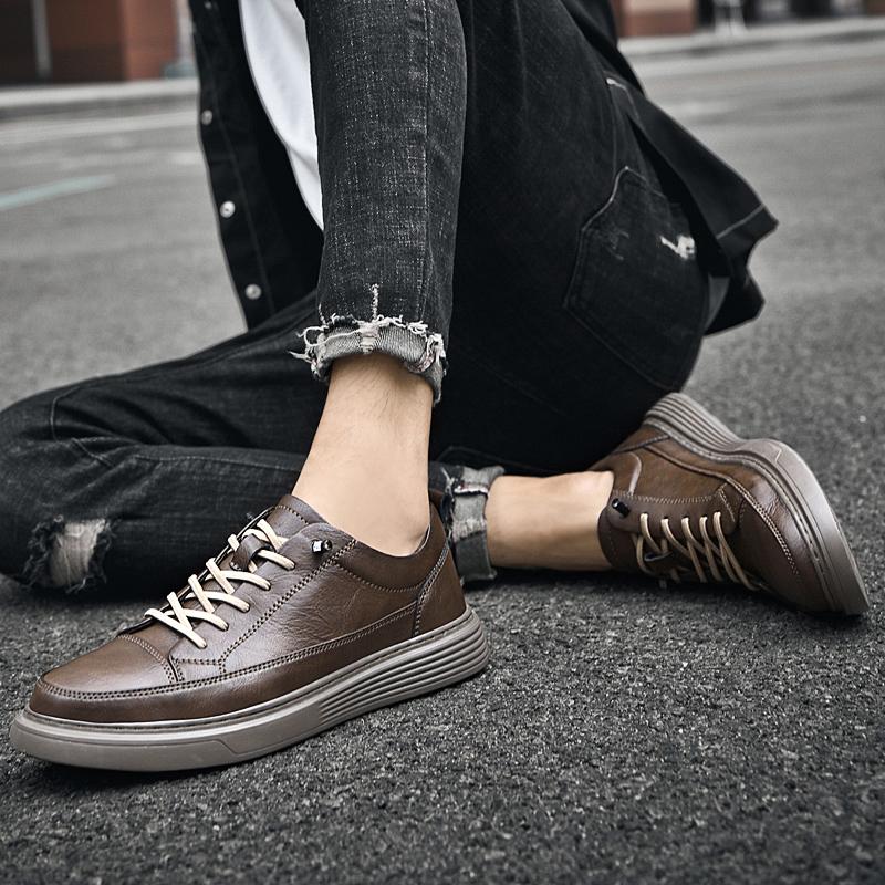 Fashion Italian  Genuine Leather Casual Shoes Men's Oxford Shoes Jogging Shoes Men's Dress Shoes Warm Cotton Shoes With/No Fur