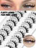 GROINNEYA 5/10 Pairs Fluffy Lashes 3D Mink Lashes Natural Eyelashes Cat Eye Lashes False Eyelashes Makeup Eyelash Extension