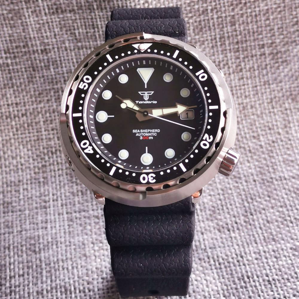 Tandorio 46.5mm 30ATM Diving Watches For Men NH35A Movement Automatic Mechanical Stainless Steel Wristwatch Sapphire Glass Solid