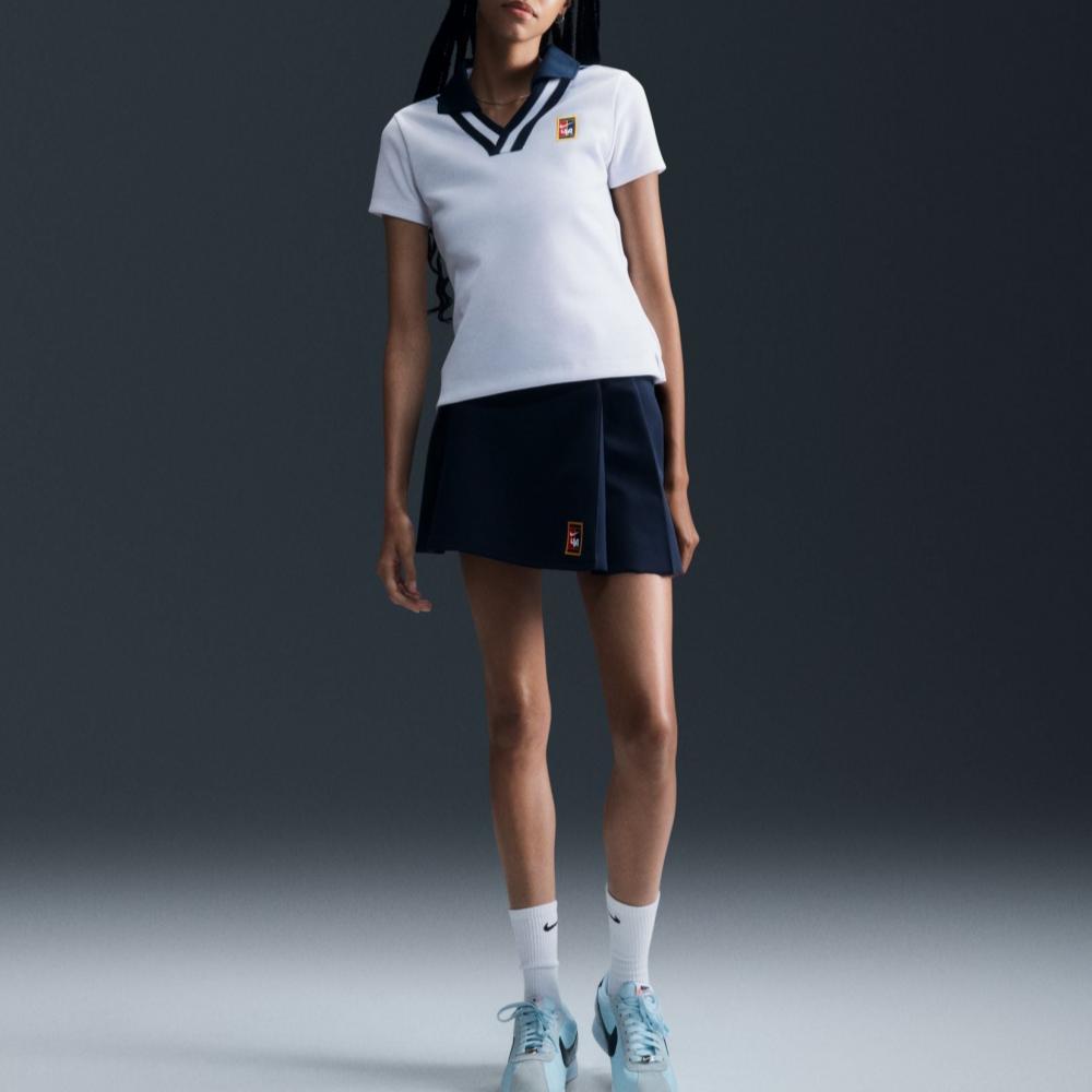 Nike X YOON Short-Sleeve Polo White/Armory Navy Women Tops FZ0276-100