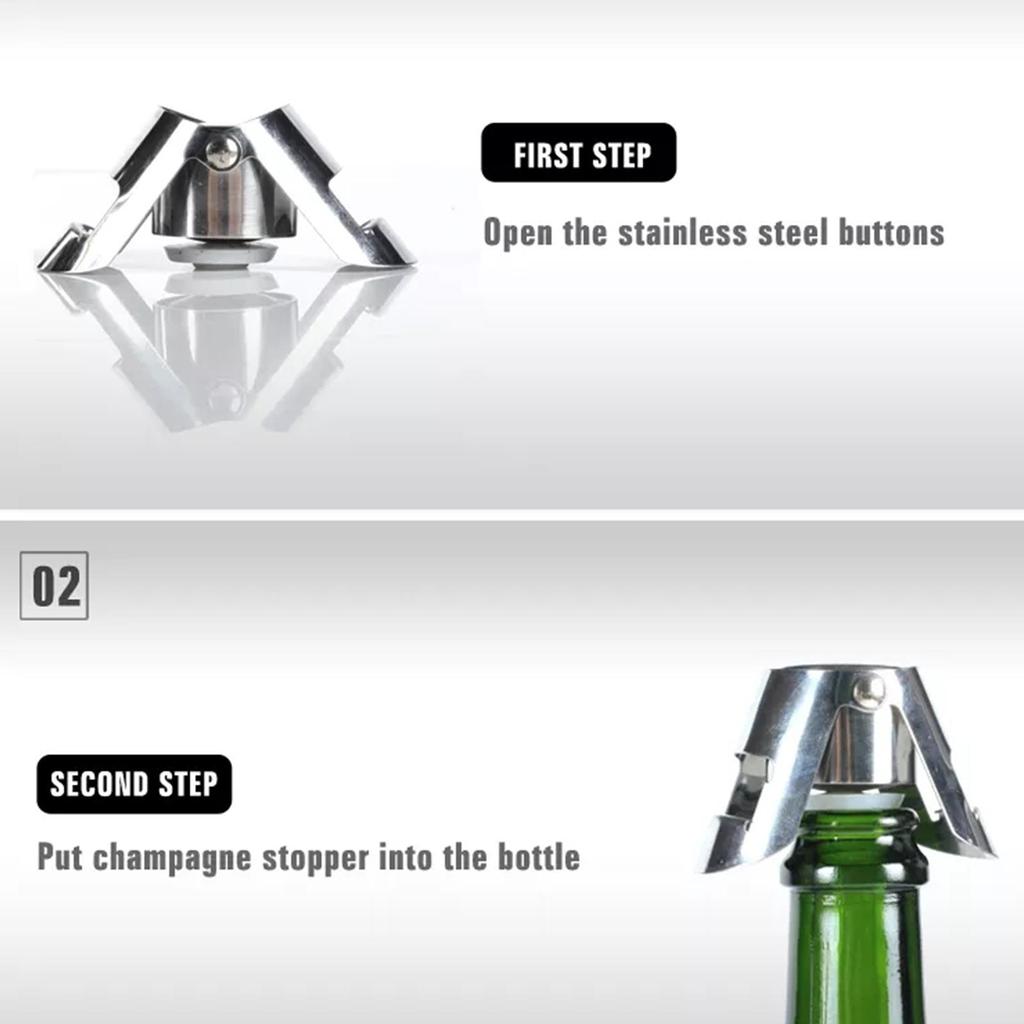 Steel Sparkling Prosecco Bottle Champagne Wine Keeps Stopper Sparkling Tools Sealed Stopper Stopper Small F2S9
