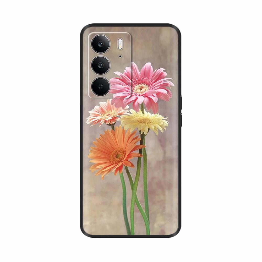 Für Realme C75 4G Hülle Niedliche Herzblumen Bemaltes TPU Cover Weiche Dünne Handyhülle Für Oppo Realme C75 C 75 Fundas Coque Bumper
