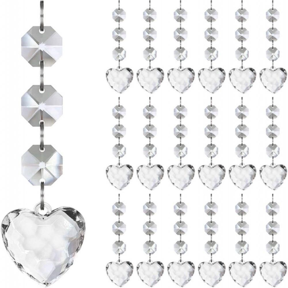 30pcs Crystal Clear Christmas Tree Ornaments Acrylic Water Droplet Hanging Pendant Decor Christmas Decoration