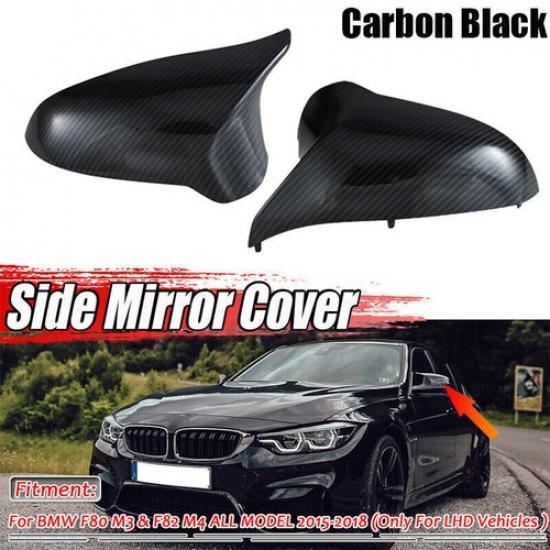 CARBON FIBER SIDE MIRROR COVER REPLACEMENT FOR BMW F80 M3 F82 M4 2015-2019 New