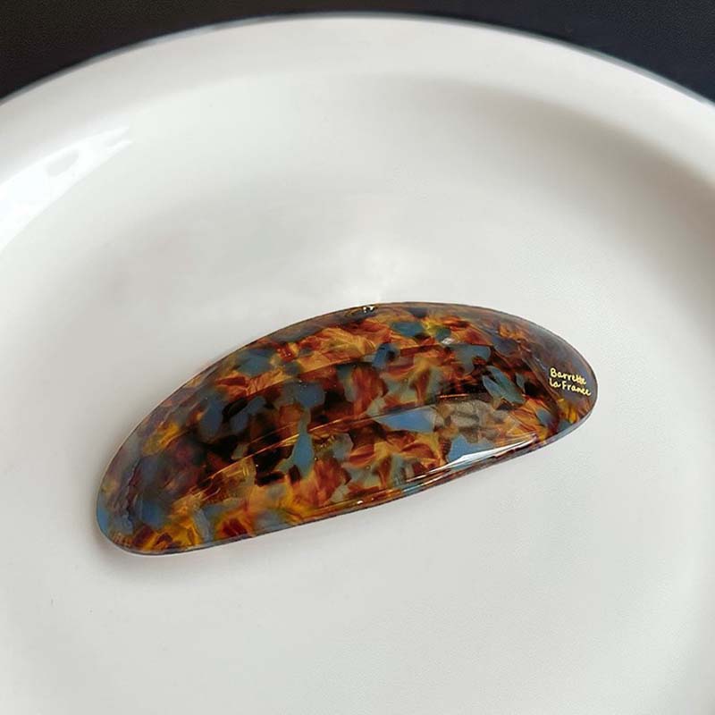 

Винтажная овальная заколка для волос из ацетата для женщин и девушек, корейская большая заколка-ложка, заколка-пружина, заколка-топ, аксессуары для волос