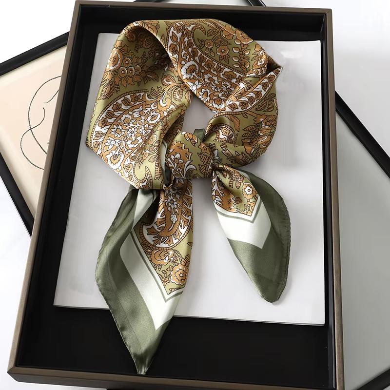 New Silk Shawl Square Scarf for Women Neckerchief Female Headband Hair Wrap Print Ladies Foulard Fashion Hijab Bandana