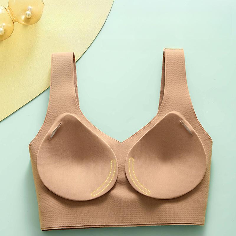 Seamless Gathering Bra Women's Underwear Women's Comfort Sports Beautiful Back No Steel Ring Collection Accessory Vest One-piece Bra