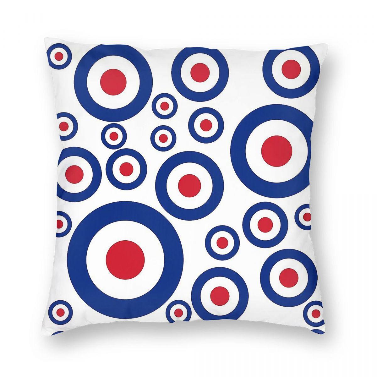 Mod Raf Roundel Target Square Pillowcase Polyester Linen Velvet Pattern Zip Decorative Pillow Case Home Cushion Cover Peach skin 18*18(CM)-1Pcs
