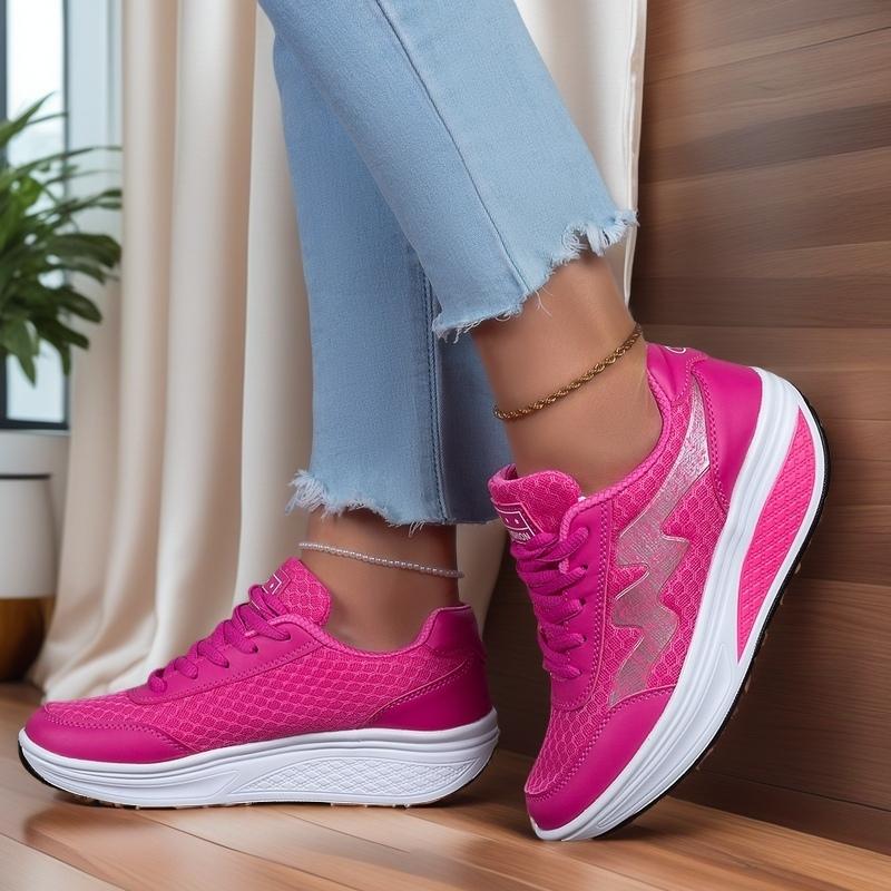 36-43 Women's Plus Size Simple and Fashionable Thick Soled Casual Sports Shoes Rocking Shoes Height Increasing Women's Shoes