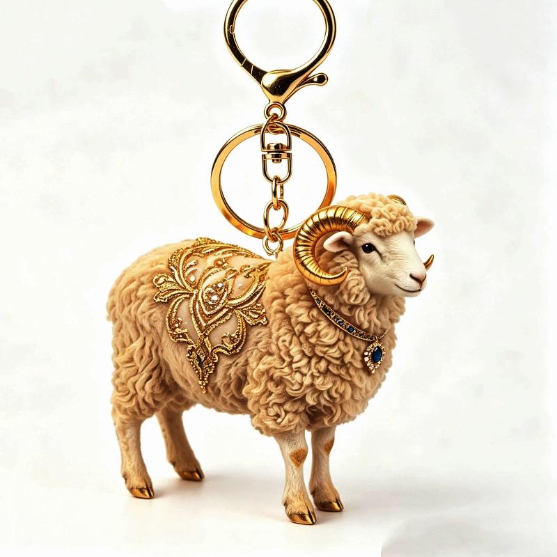 1Pcs Acrylic Sheep Keychain Hanging Ornament Cute Animal 2D Flat Goat Pendant For Goat Themed Party Decor Gifts