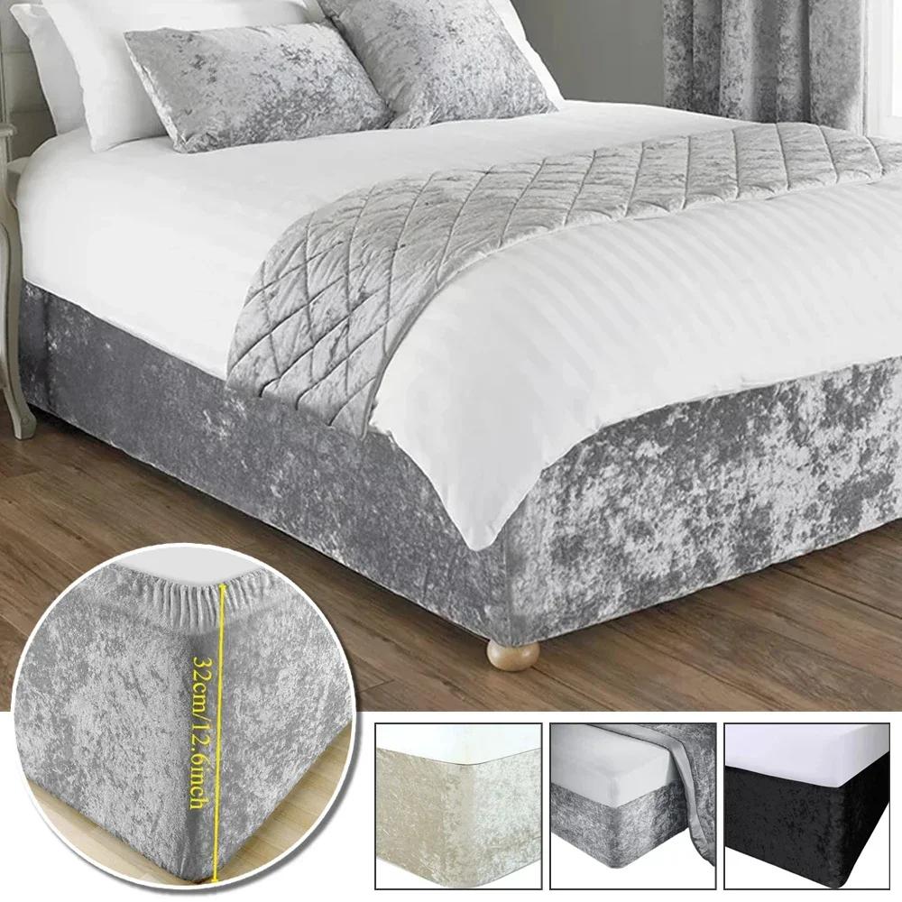 1pz Coprire Box Spring Extra Profondo Ingegno Maglia Jersey & Elastico Avvolgente 4 Lati Gonna da Letto - Adatto per Letti Singolo/Matrimoniale/Queen/King