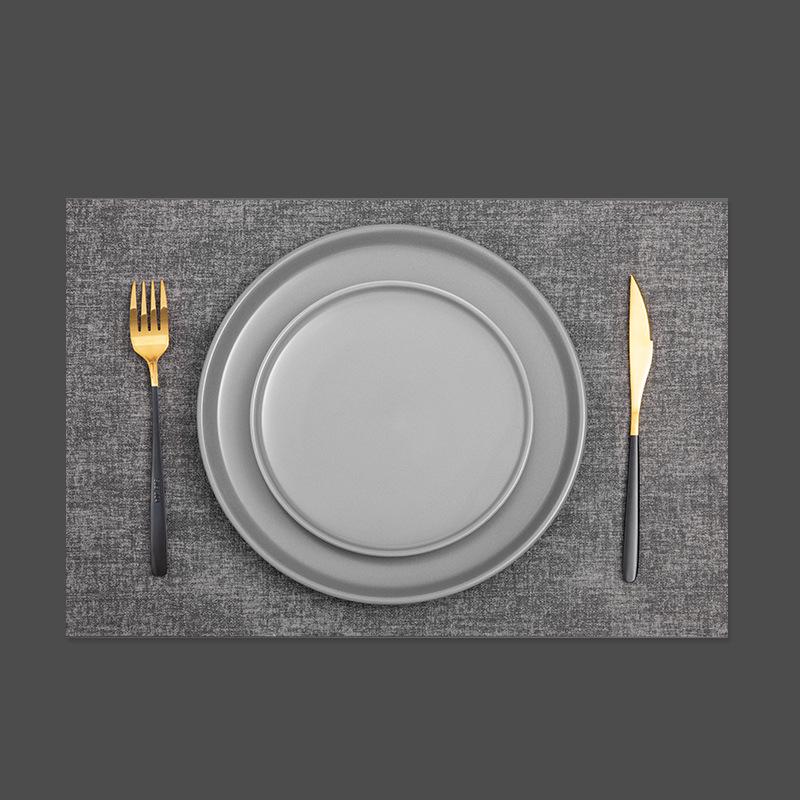 Nordic-Style Double-Sided Waterproof PVC Table Mat: Heat-Resistant, Oil-Proof, Wash-Free, Fabric Texture Dining Tablecloth