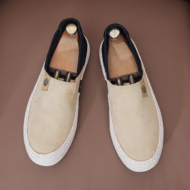 Fashion Fashion Casual Shoes for Men Slip-on Men's Loafers Comfortable Wear-resistant Male Flats 2024 New Breathable Men's Canvas Shoes