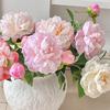 DIY 2 Head Artificial Peony Bouquet Silk Cloth Lifelike Artificial Flower Silk Fake Flower Photography Prop