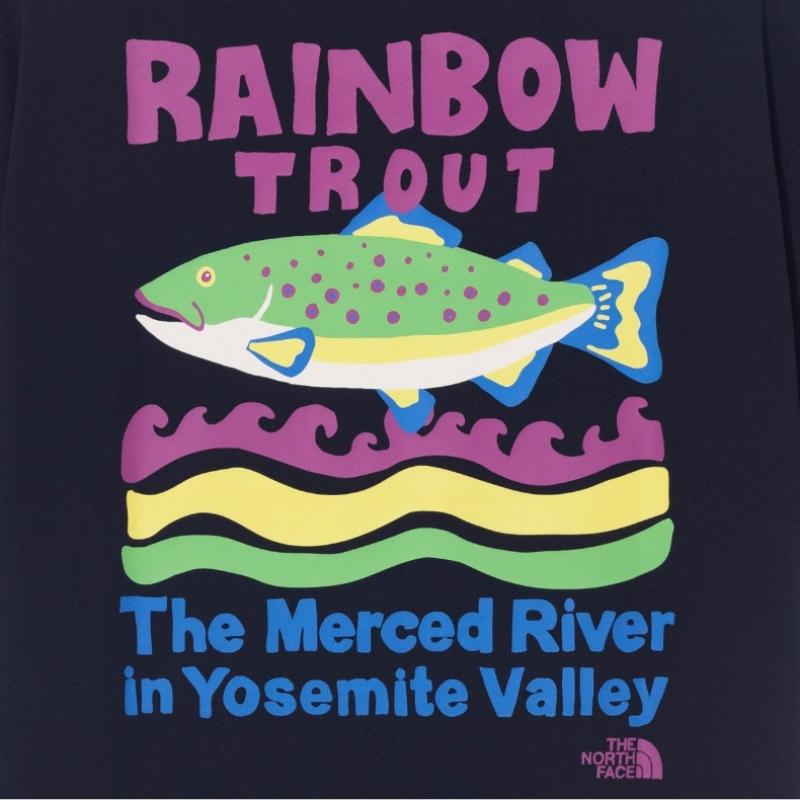 The North Face Nt7ur12l White Label River Mate Short Sleeve Round Tee Dark Navy