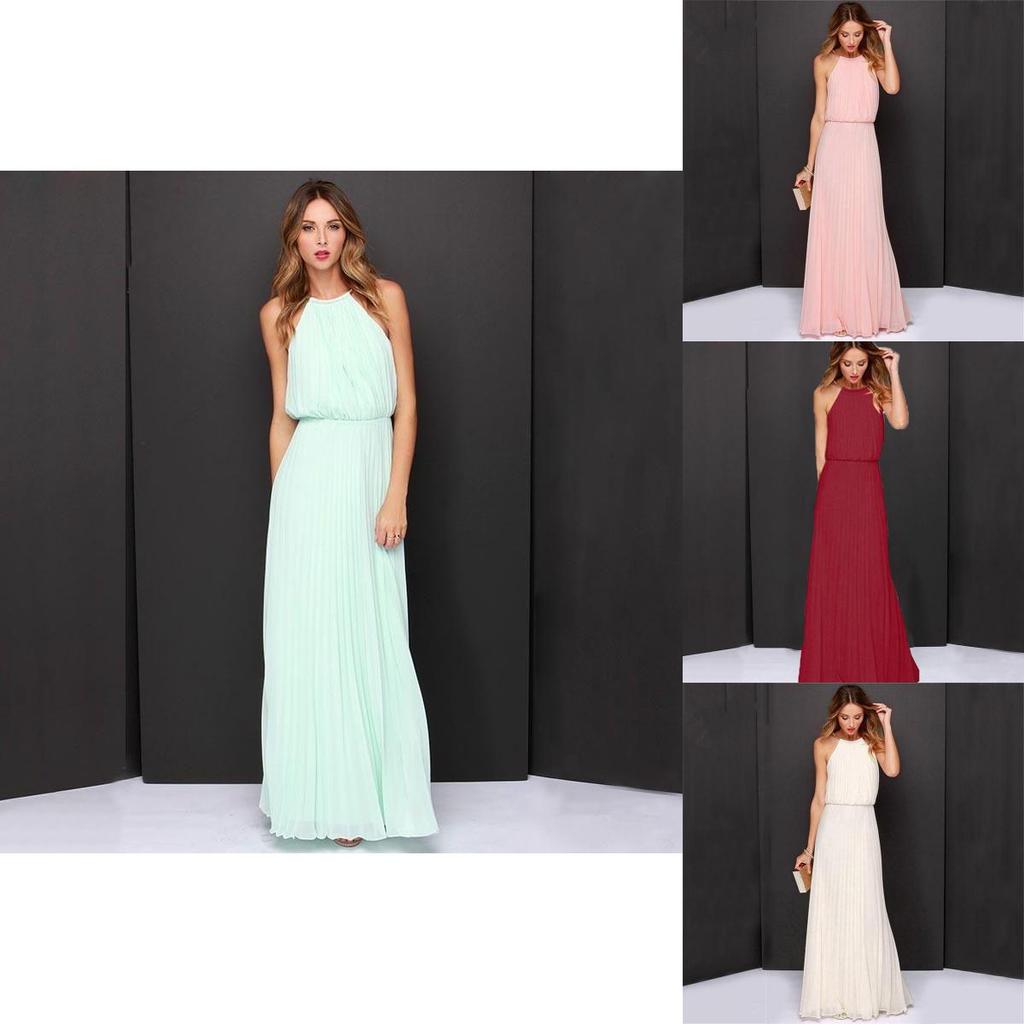 Elegant Women Halter Long Maxi Dress Perfect For Weddings And Beach Holidays