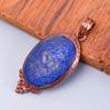 Natural Lapis Lazuli Copper September Birth Electroformed Handcrafted Pendant V-53