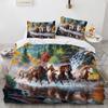 3D Animal Printed Duvet Cover Set Domineering Galloping Horse Bedding Set Soft 2/3pcs microfiber Quilt Covers with Pillowcase