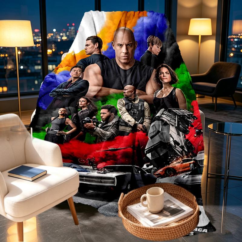 Fast & Furious Print Blanket - Soft & Comfortable, for Bedroom, Travel, Sofa, Home Decoration - Birthday Christmas Gift for Friend