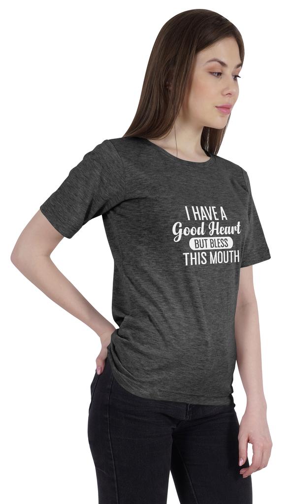 Inkmeso Tee Shirts For Women   I Have A Good Heart But Bless This Mouth   Graphic Funny