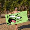 L-Invader Zim Cartoon Microfiber Beach Towel Absorbent Quick dry Soft Yoga Swimming Resort Mountain Climbing Towel