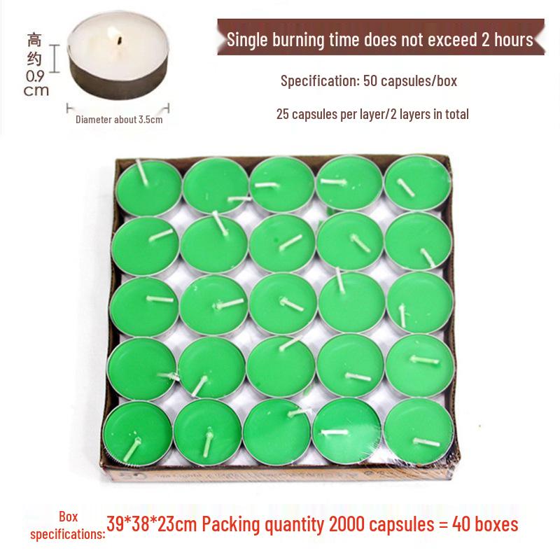 50pcs Box of Romantic Aluminum Shell Tea Candles - Creative Birthday Love Design, White Wax for Weddings & Hotels